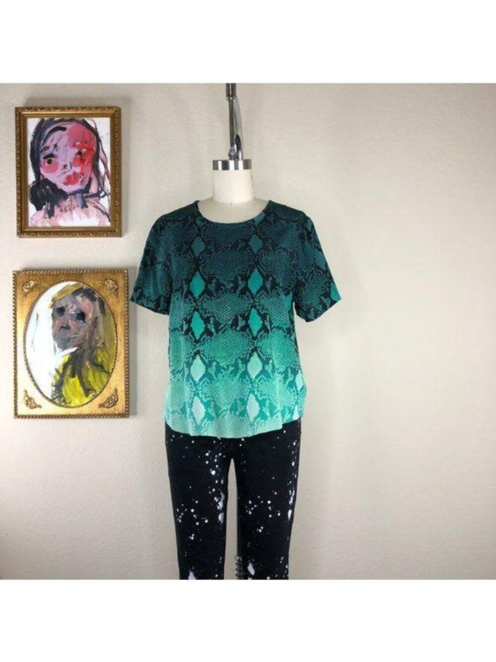 Equipment Riley Fading Blouse Silk Ombre Snake Raw